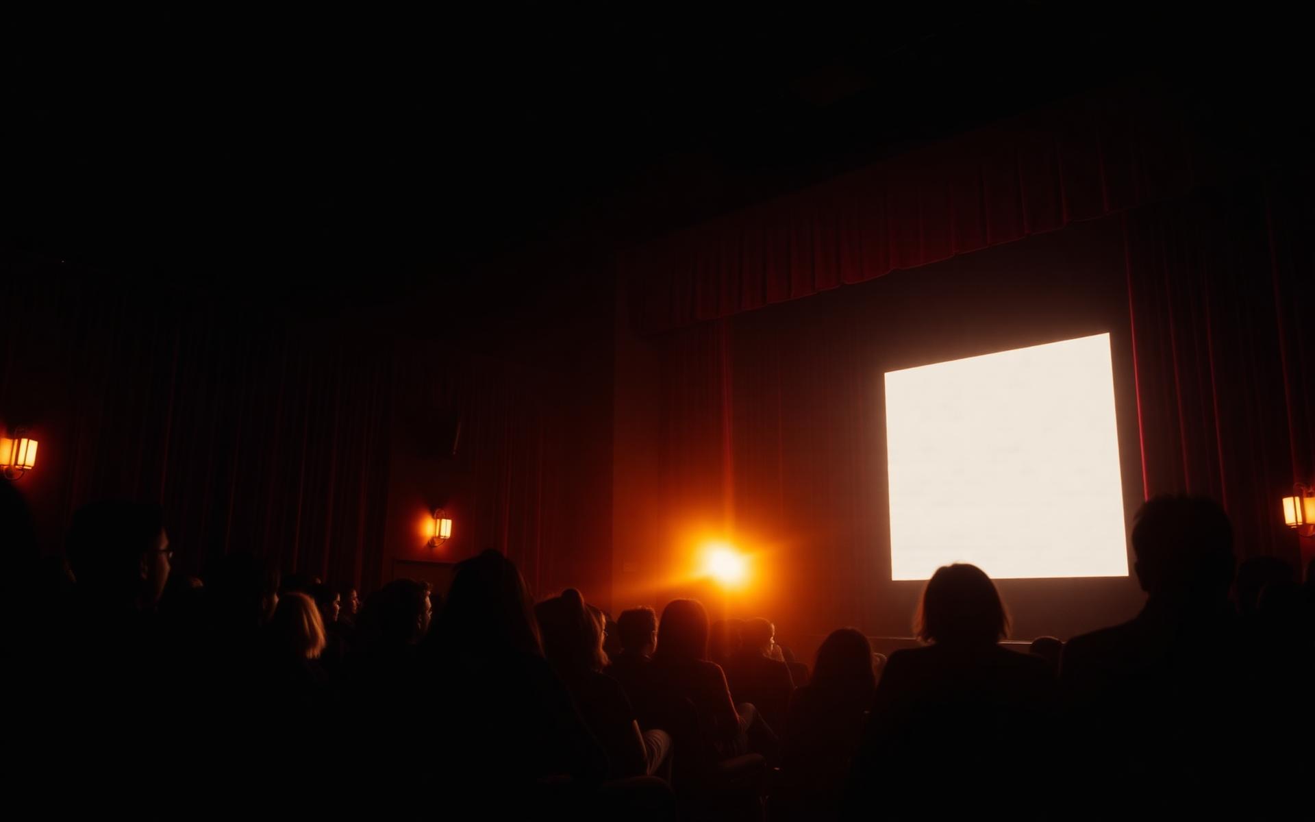 An audience watching a film in an independent theater