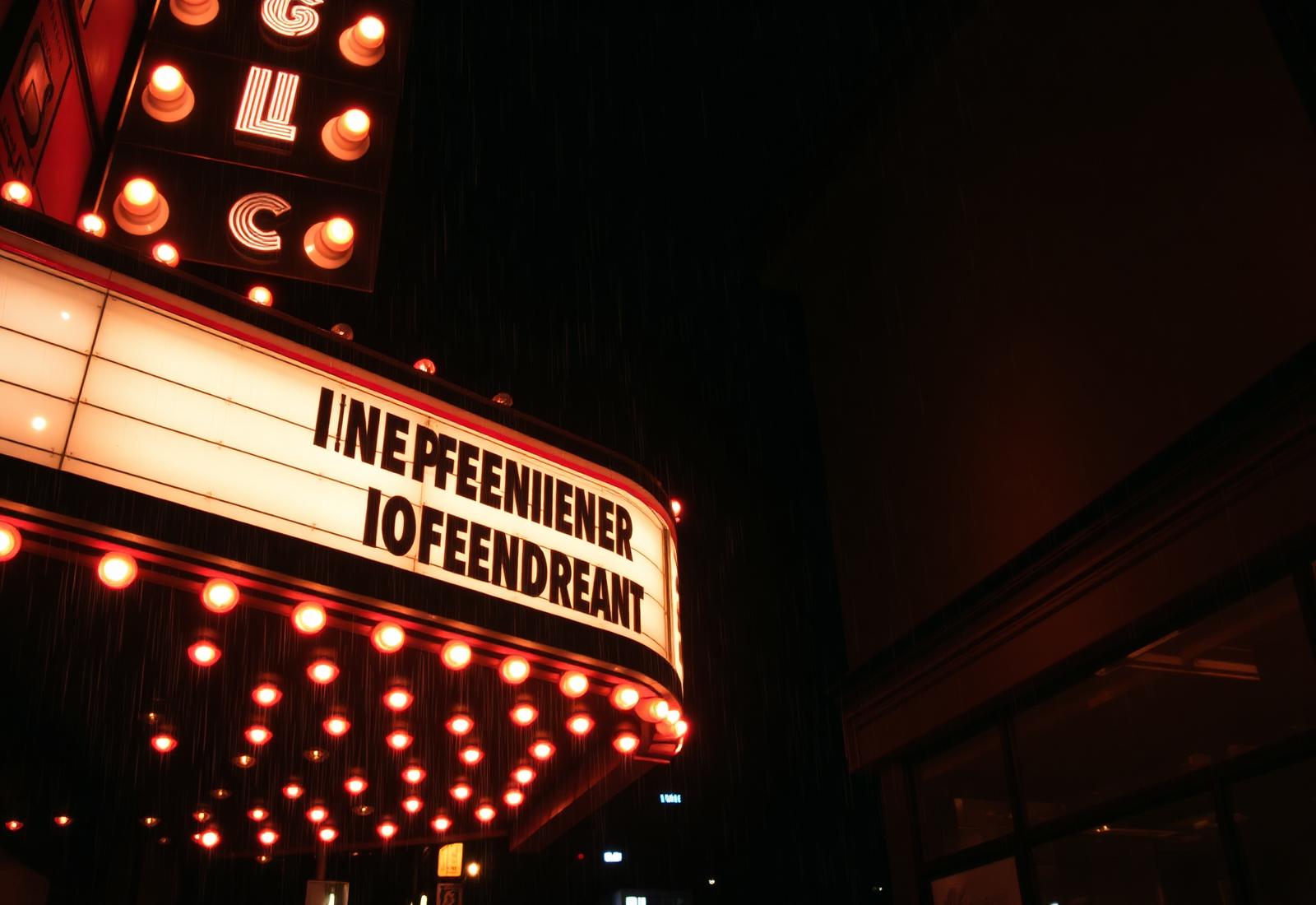 Vintage marquee at night
